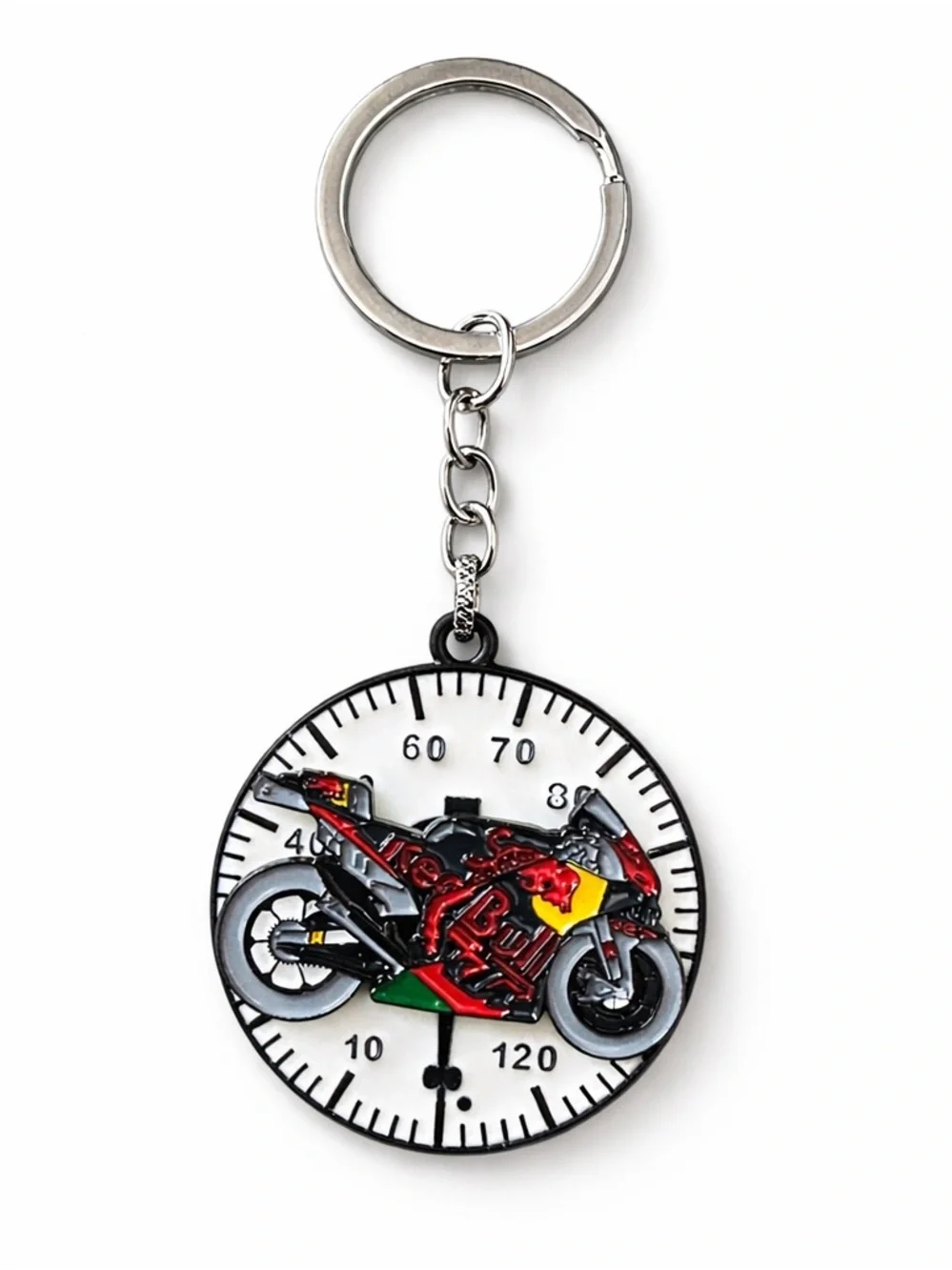 Red Bull Spinning Bike Keychain | Metal Racing Bag Charm